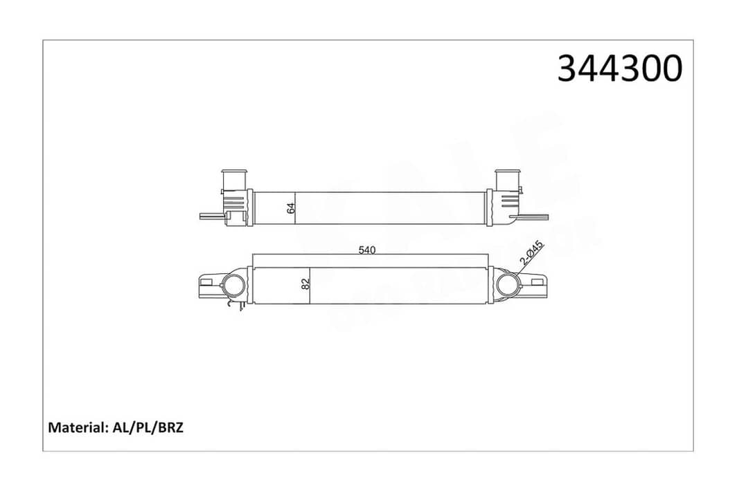 Радиатор интеркулера Citroen Nemo/Fiat Fiorino/Peugeot Bipper 1.3 JTD/1.4 HDI 08-